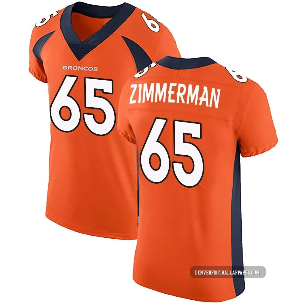 Gary Zimmerman ＃65 Men's Elite Denver Broncos Orange Team Color Vapor Untouchable Jersey