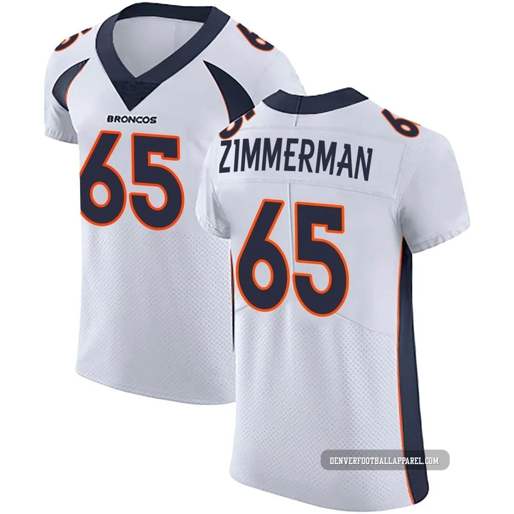 Gary Zimmerman ＃65 Men's Elite Denver Broncos White Vapor Untouchable Jersey