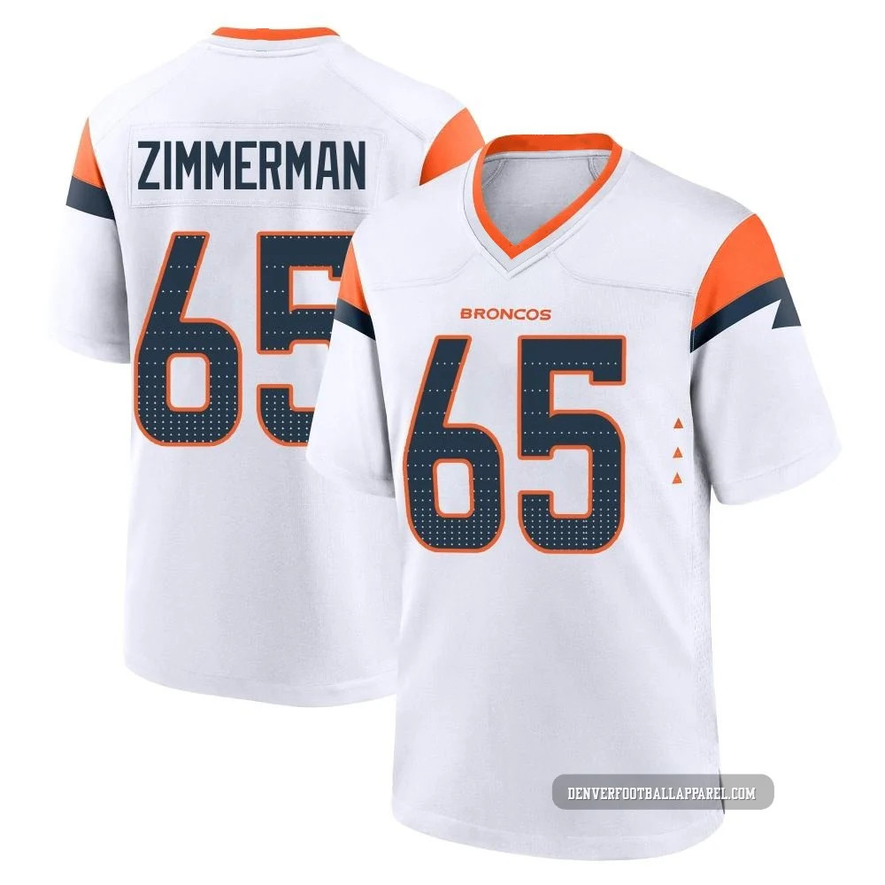 Gary Zimmerman ＃65 Men's Game Denver Broncos White 2nd Jersey