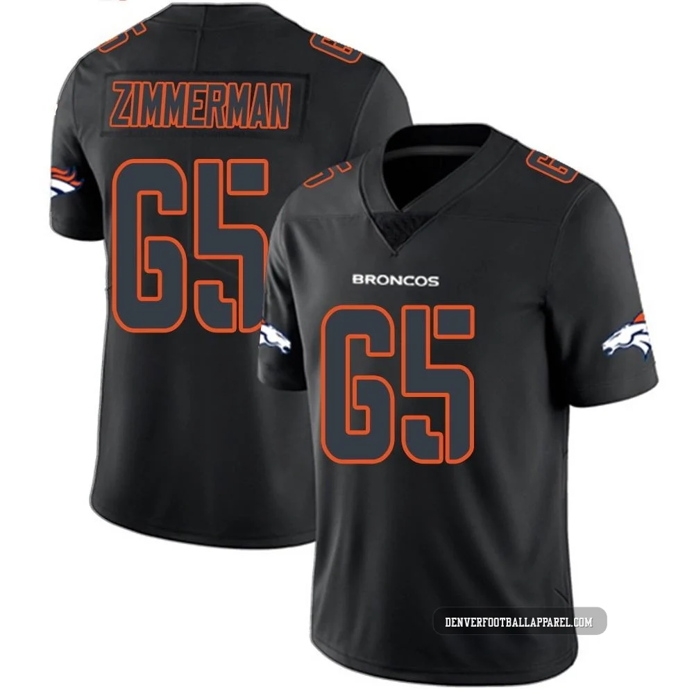 Gary Zimmerman ＃65 Men's Limited Denver Broncos Black Impact Jersey