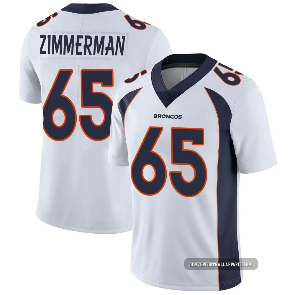 Gary Zimmerman ＃65 Men's Limited Denver Broncos White Vapor Untouchable Jersey