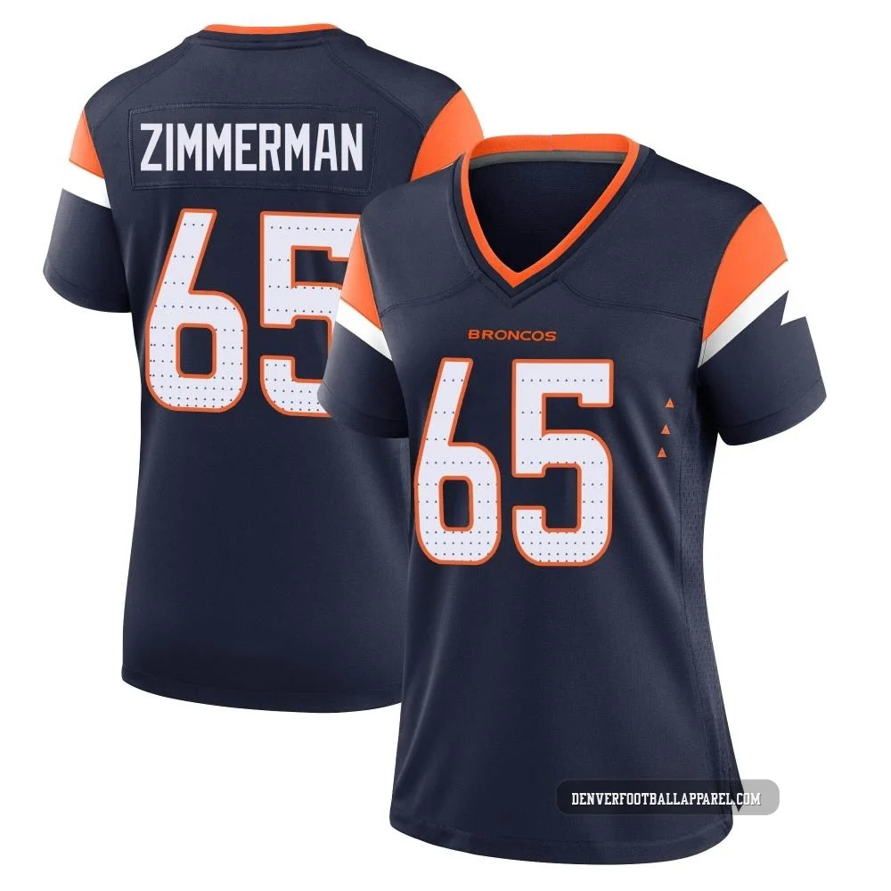 Gary Zimmerman ＃65 Women's Game Denver Broncos Navy Alternate Jersey