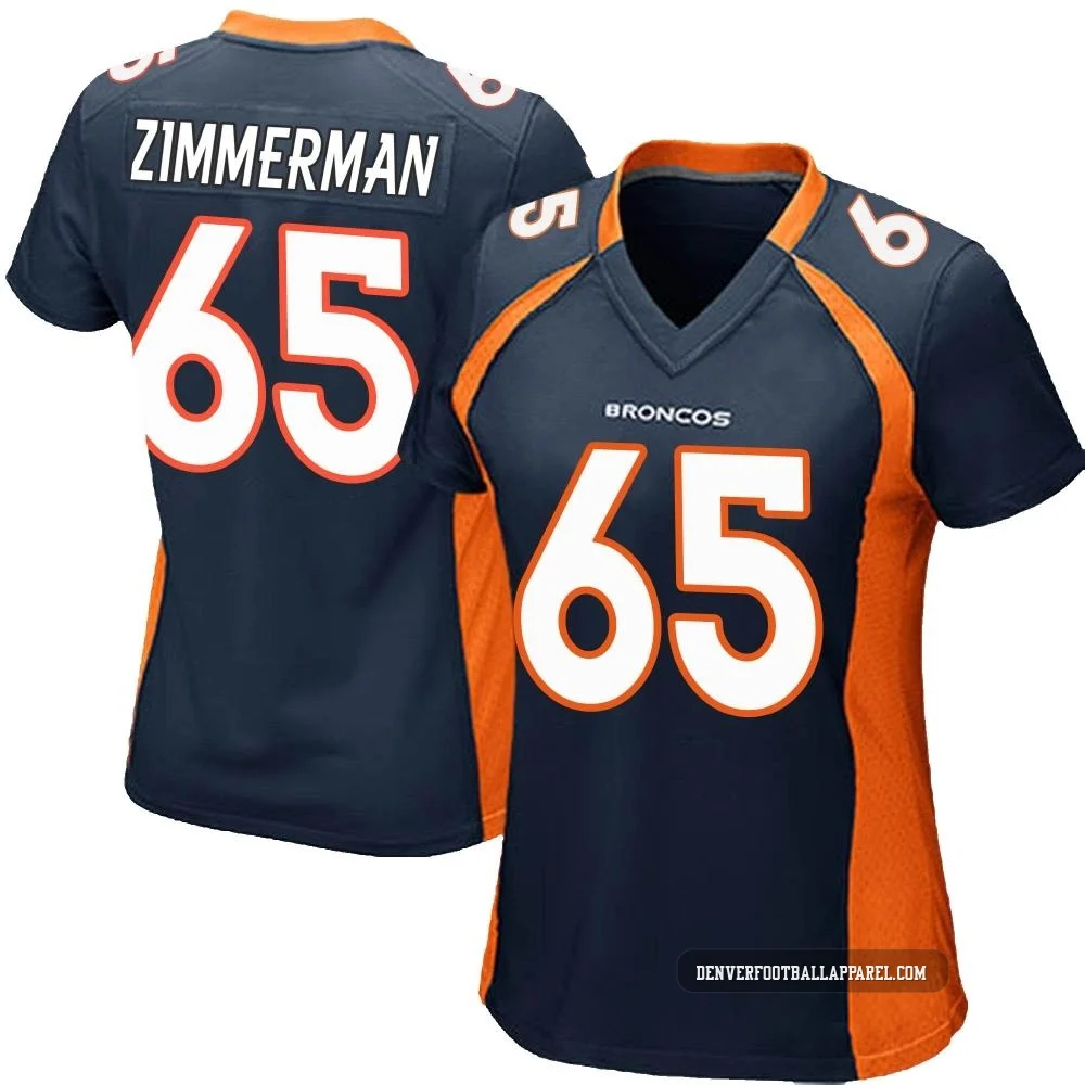 Gary Zimmerman ＃65 Women's Game Denver Broncos Navy Blue Alternate Jersey