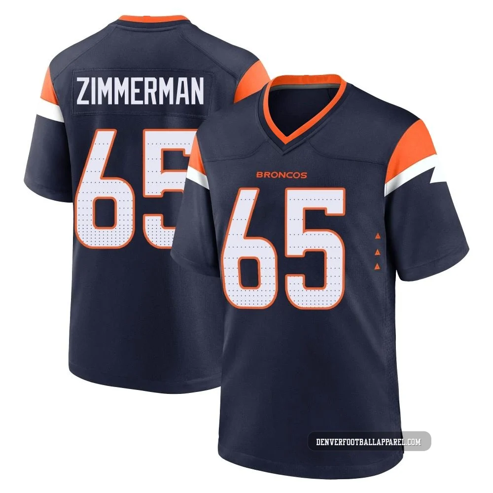Gary Zimmerman ＃65 Youth Game Denver Broncos Navy Alternate Jersey
