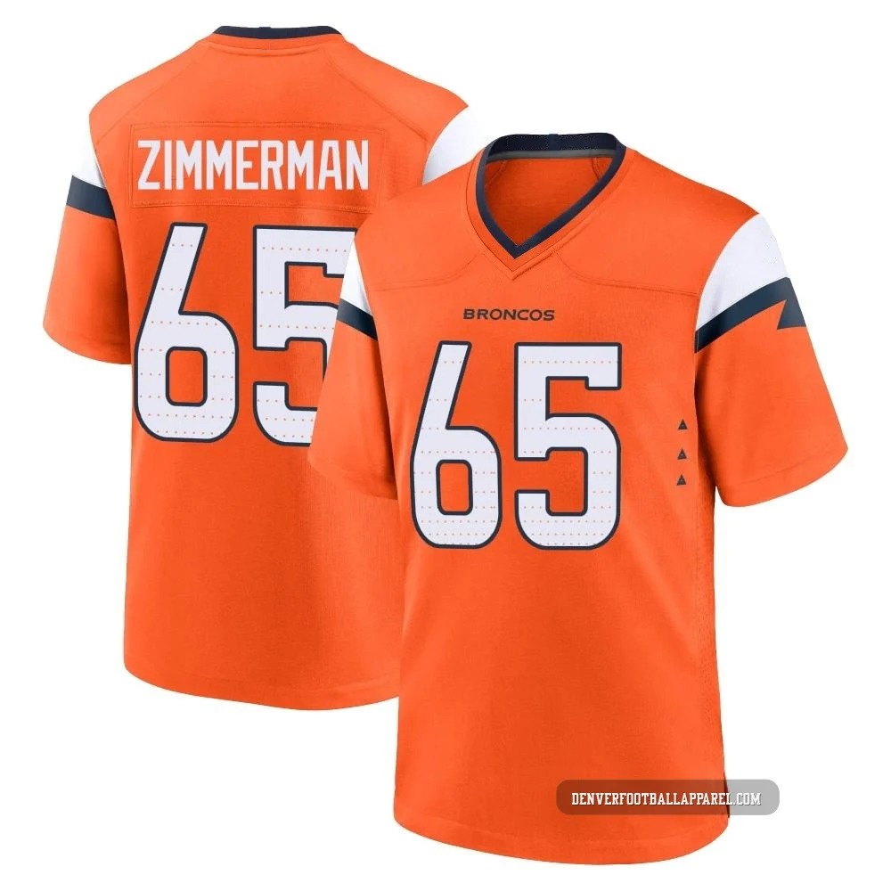 Gary Zimmerman ＃65 Youth Game Denver Broncos Orange Jersey