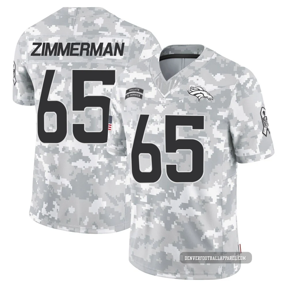 Gary Zimmerman ＃65 Youth Limited Denver Broncos Arctic Camo 2024 Salute to Service Jersey