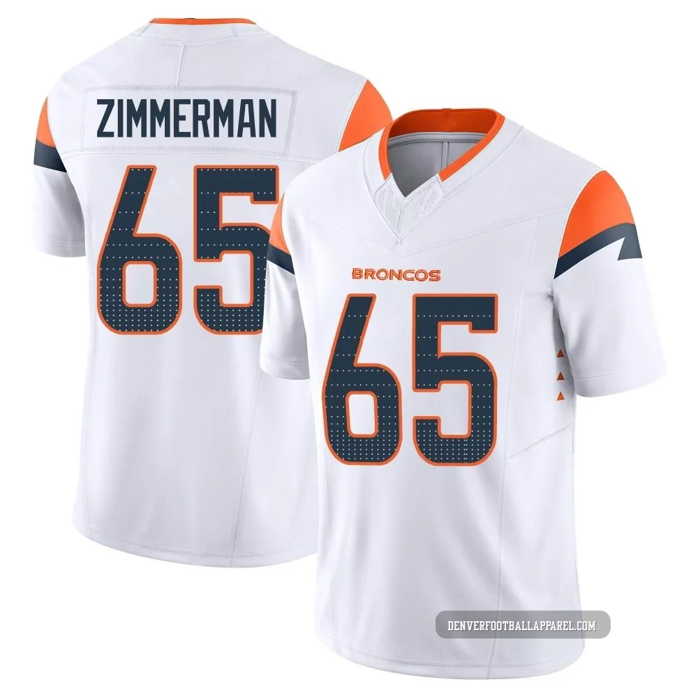 Gary Zimmerman ＃65 Youth Limited Denver Broncos White Vapor F.U.S.E. Jersey