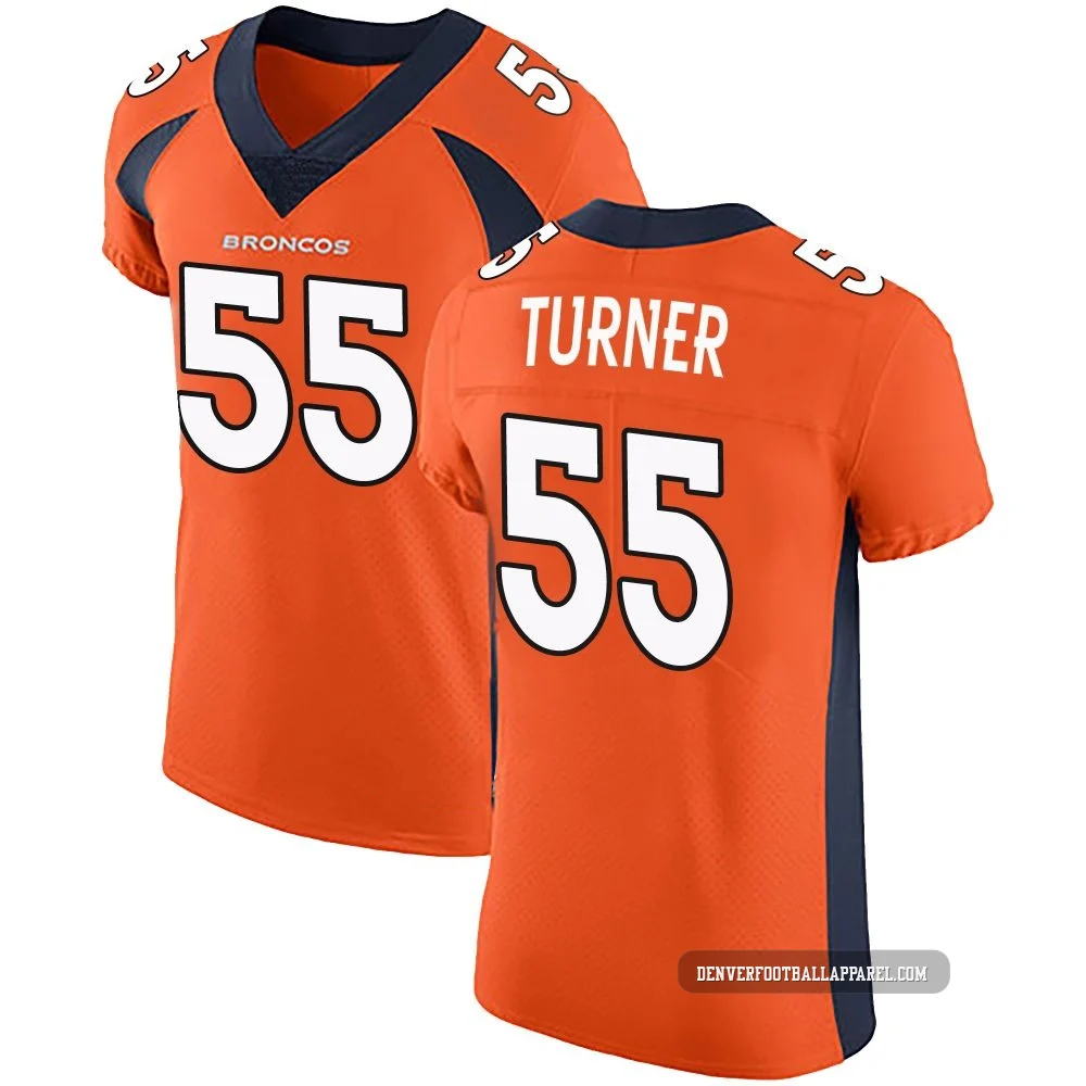 Jordan Turner ＃55 Men's Elite Denver Broncos Orange Team Color Vapor Untouchable Jersey