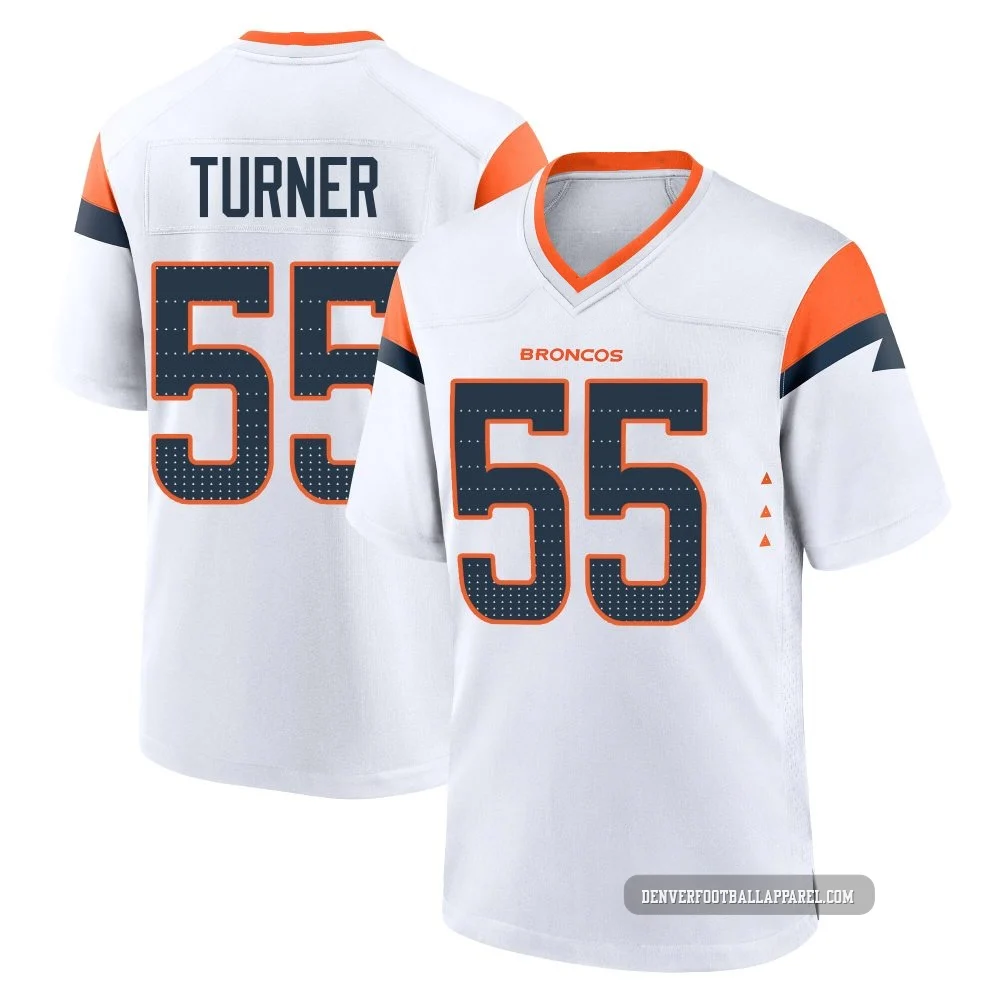 Jordan Turner ＃55 Men's Game Denver Broncos White 2nd Jersey