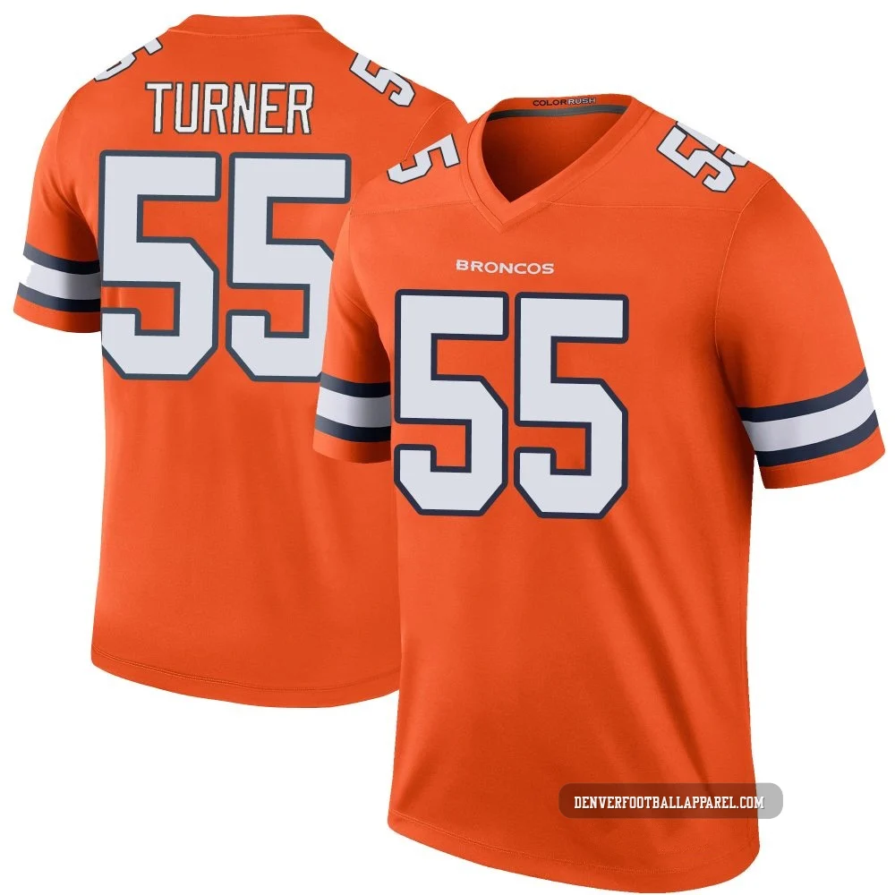 Jordan Turner ＃55 Men's Legend Denver Broncos Orange Color Rush Jersey