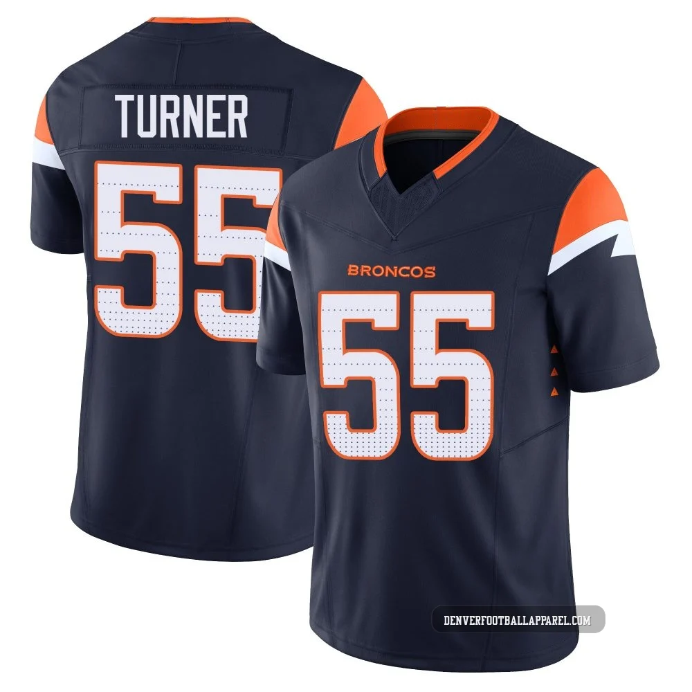 Jordan Turner ＃55 Men's Limited Denver Broncos Navy Alternate Vapor F.U.S.E. Jersey