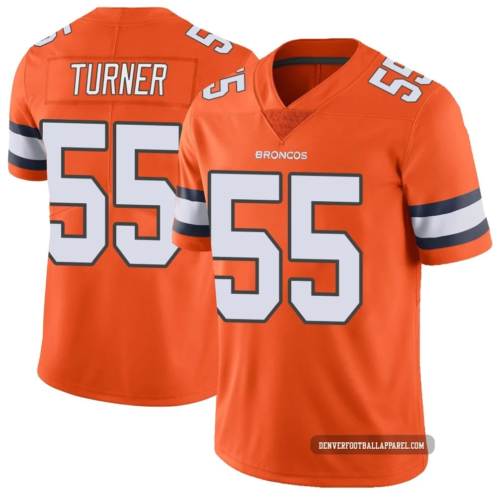 Jordan Turner ＃55 Men's Limited Denver Broncos Orange Color Rush Vapor Untouchable Jersey