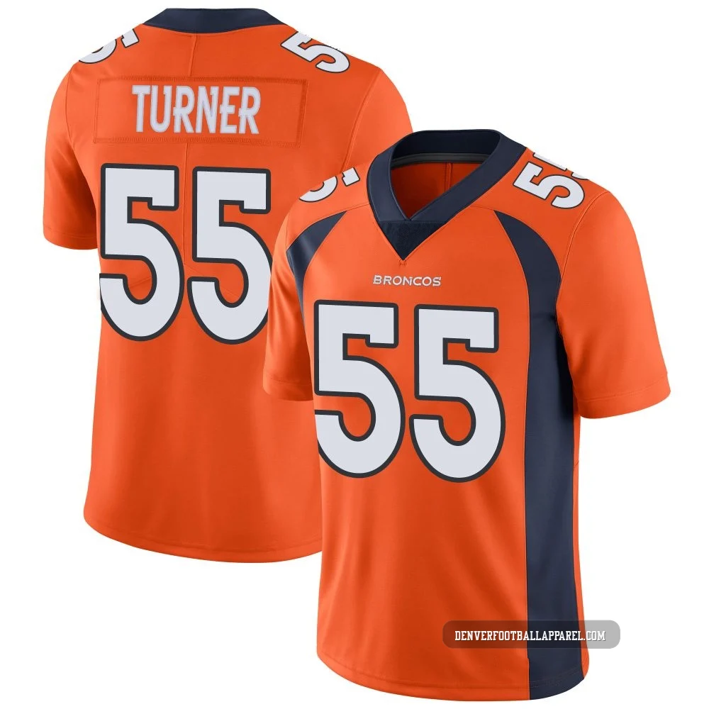 Jordan Turner ＃55 Men's Limited Denver Broncos Orange Team Color Vapor Untouchable Jersey