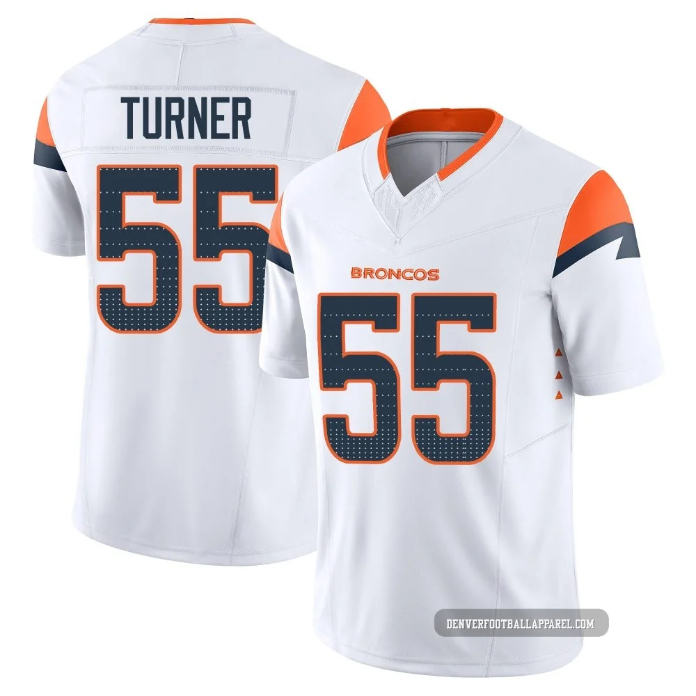 Jordan Turner ＃55 Men's Limited Denver Broncos White Vapor F.U.S.E. Jersey
