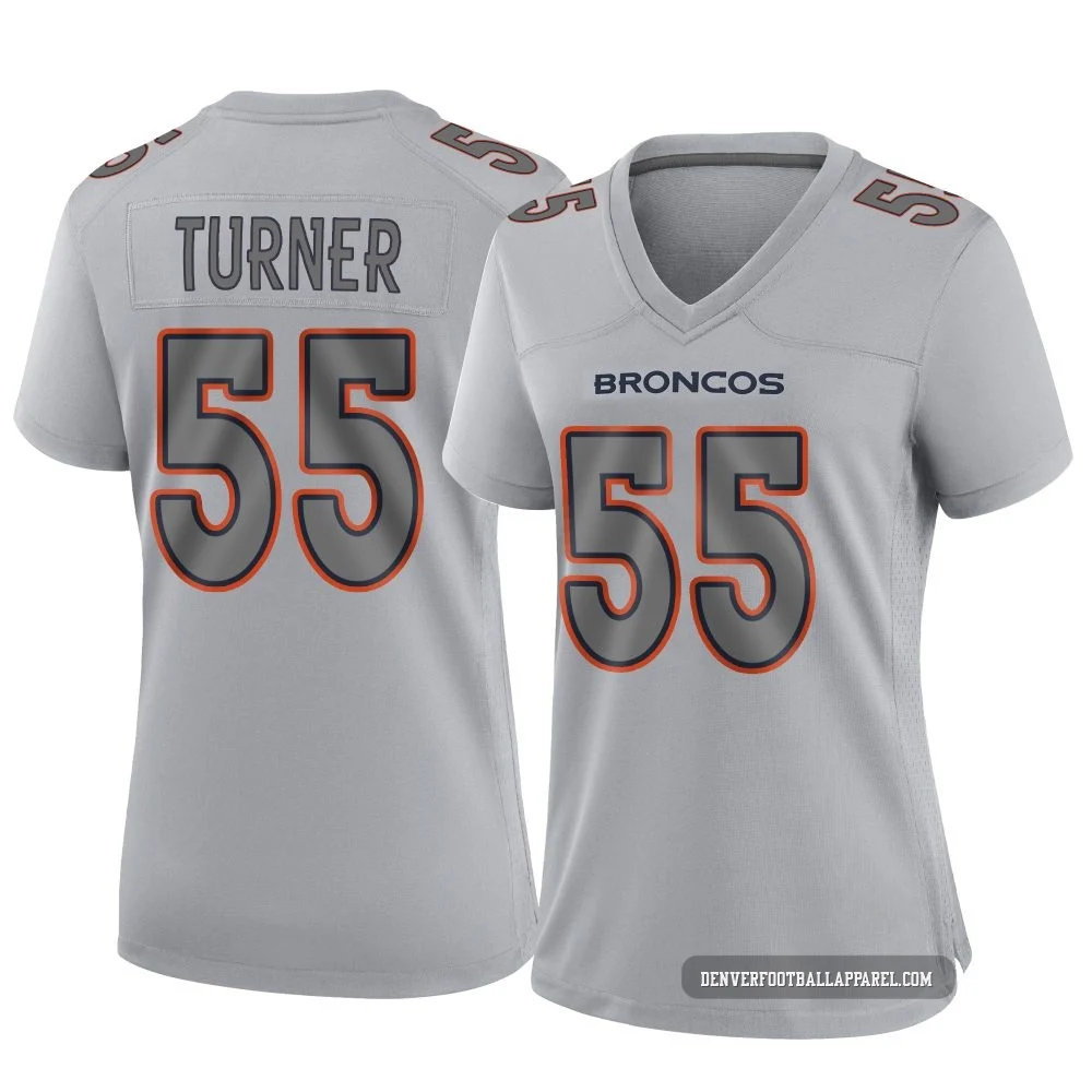 Jordan Turner ＃55 Women's Game Denver Broncos Gray Atmosphere Fashion Jersey