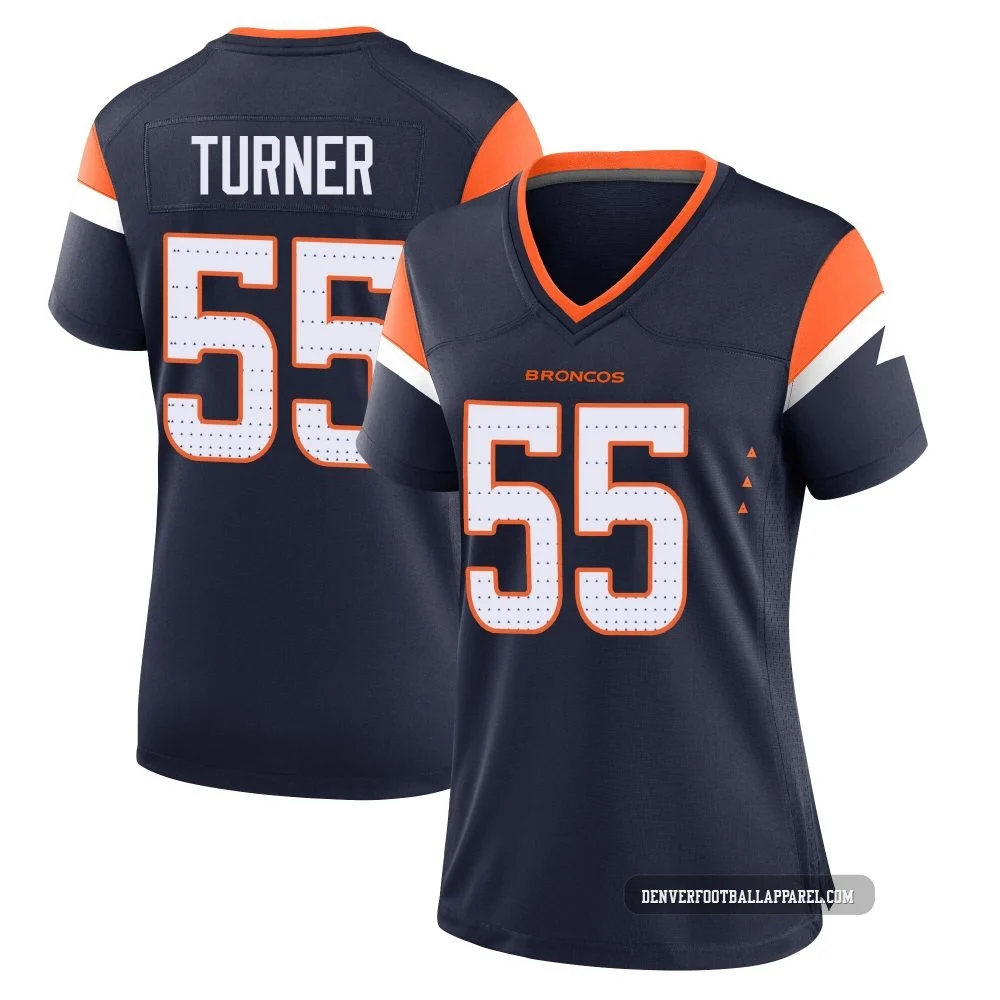 Jordan Turner ＃55 Women's Game Denver Broncos Navy Alternate Jersey