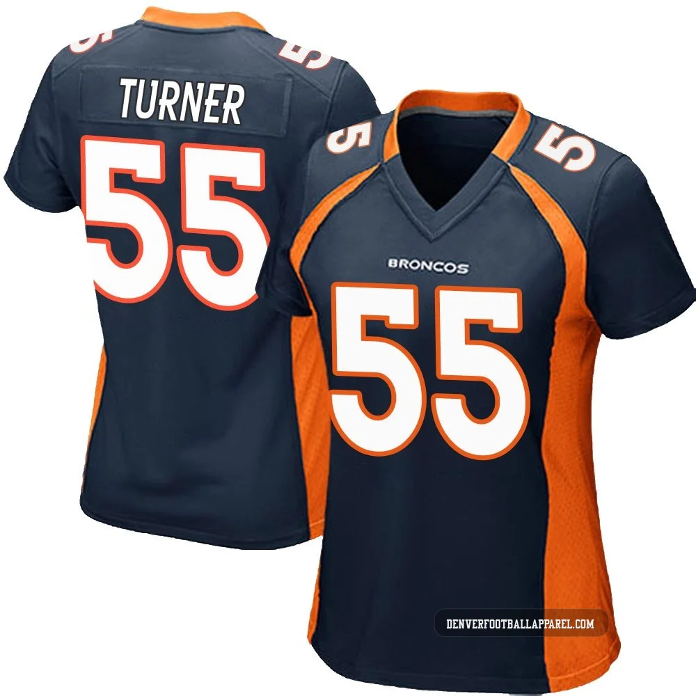 Jordan Turner ＃55 Women's Game Denver Broncos Navy Blue Alternate Jersey
