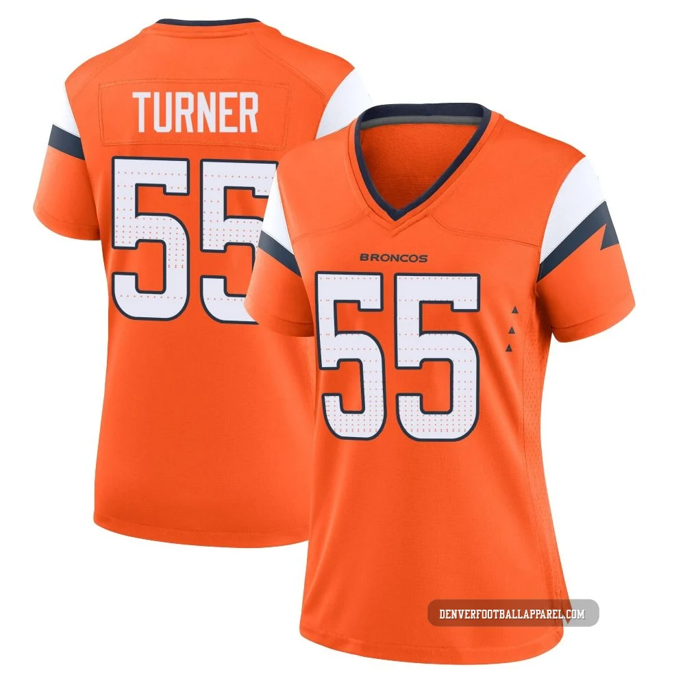 Jordan Turner ＃55 Women's Game Denver Broncos Orange Jersey