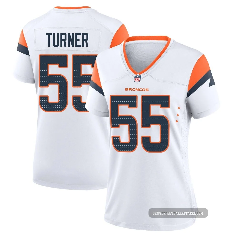 Jordan Turner ＃55 Women's Game Denver Broncos White 2nd Jersey