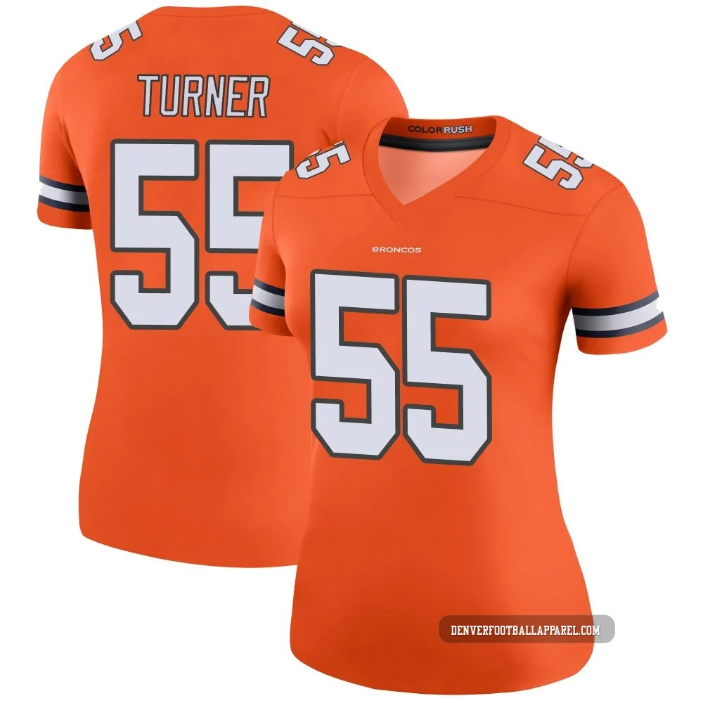 Jordan Turner ＃55 Women's Legend Denver Broncos Orange Color Rush Jersey