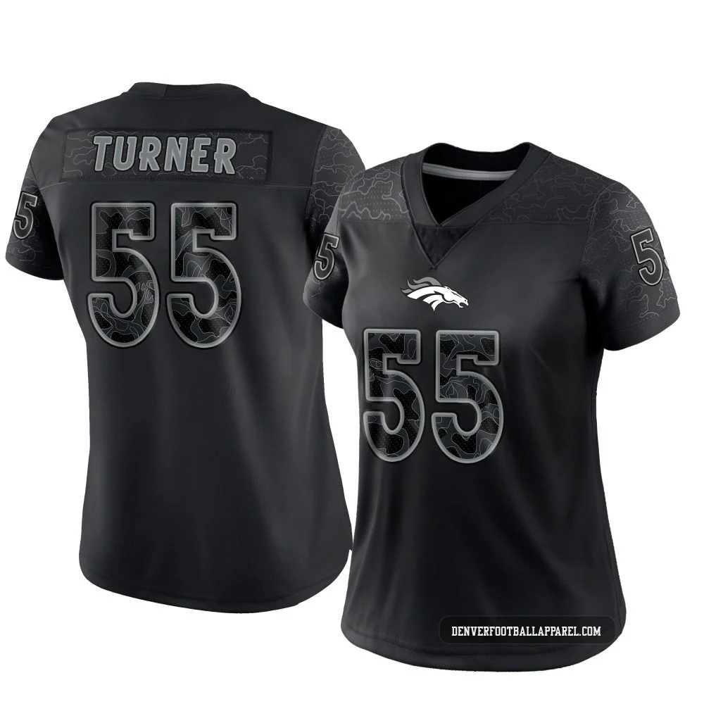 Jordan Turner ＃55 Women's Limited Denver Broncos Black Reflective Jersey