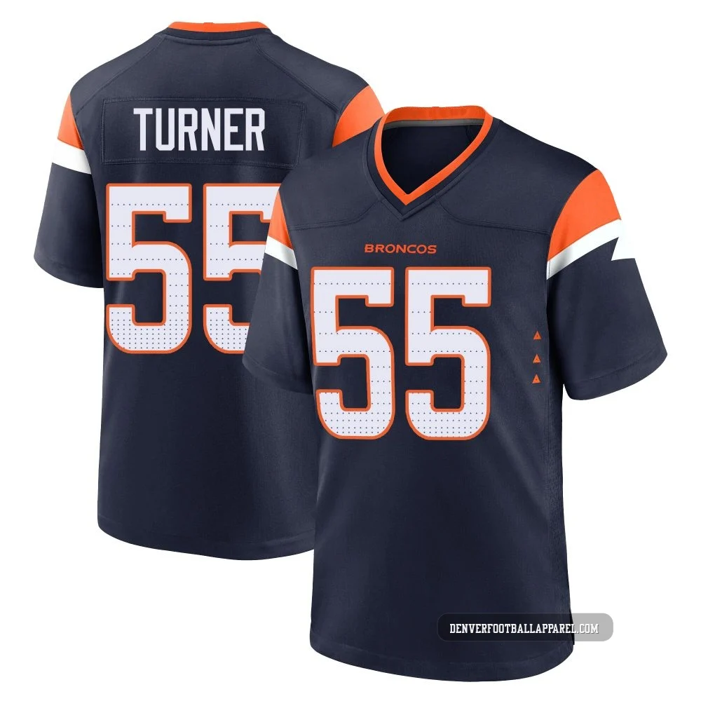 Jordan Turner ＃55 Youth Game Denver Broncos Navy Alternate Jersey