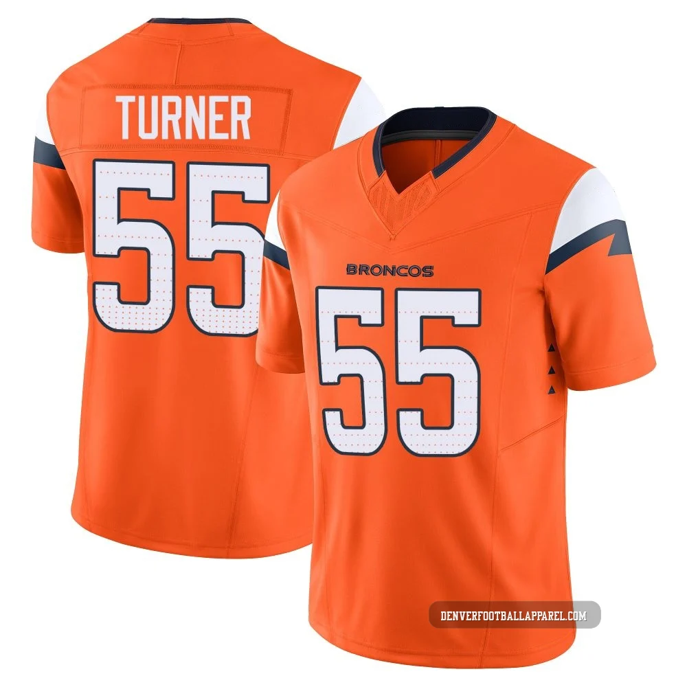 Jordan Turner ＃55 Youth Limited Denver Broncos Orange Vapor F.U.S.E. 2nd Jersey
