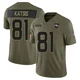 Kolbe Katsis ＃81 Men's Limited Denver Broncos Olive 2025 Salute to Service Jersey