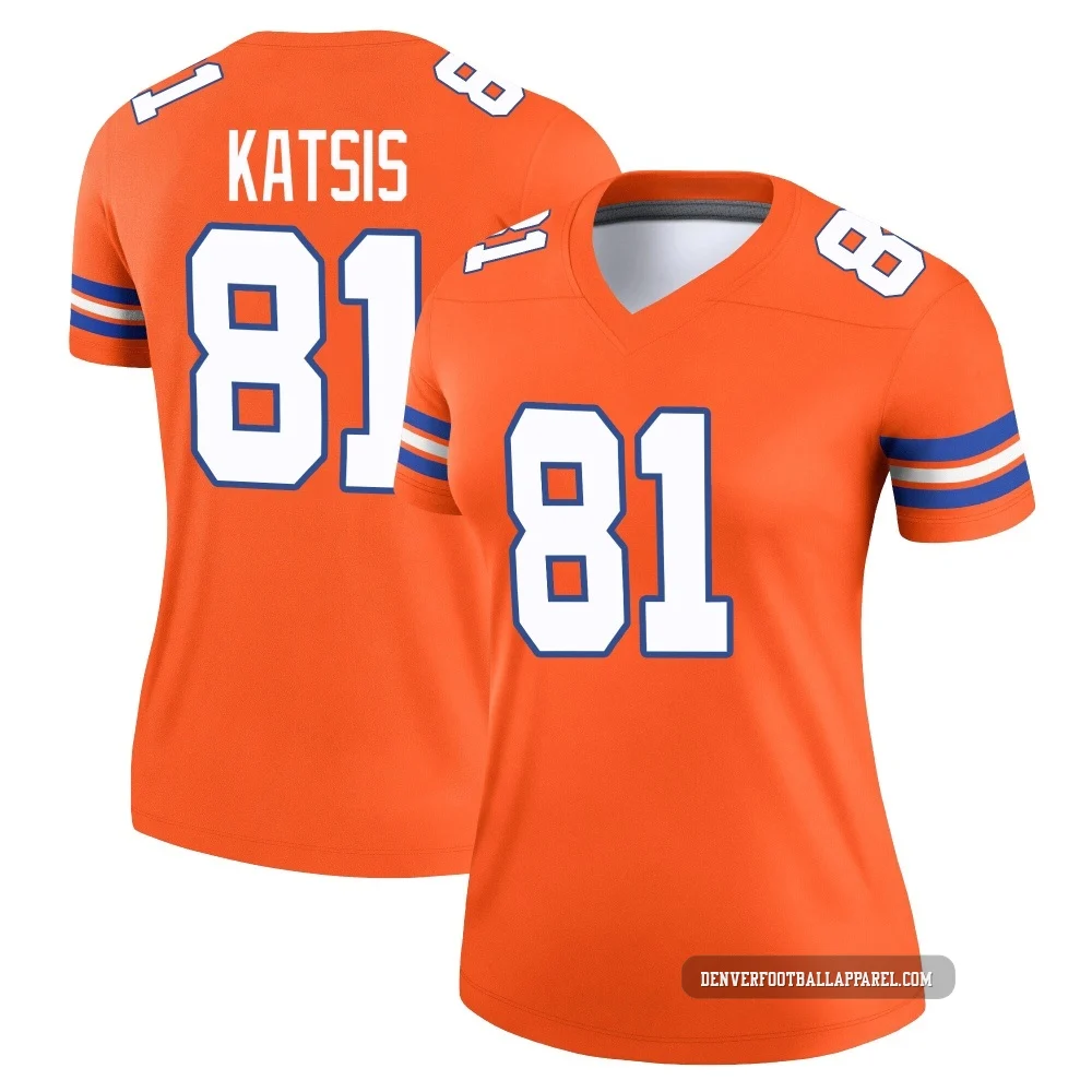 Kolbe Katsis ＃81 Women's Legend Denver Broncos Orange Alternate Mile High Collection 1977 Throwback Jersey