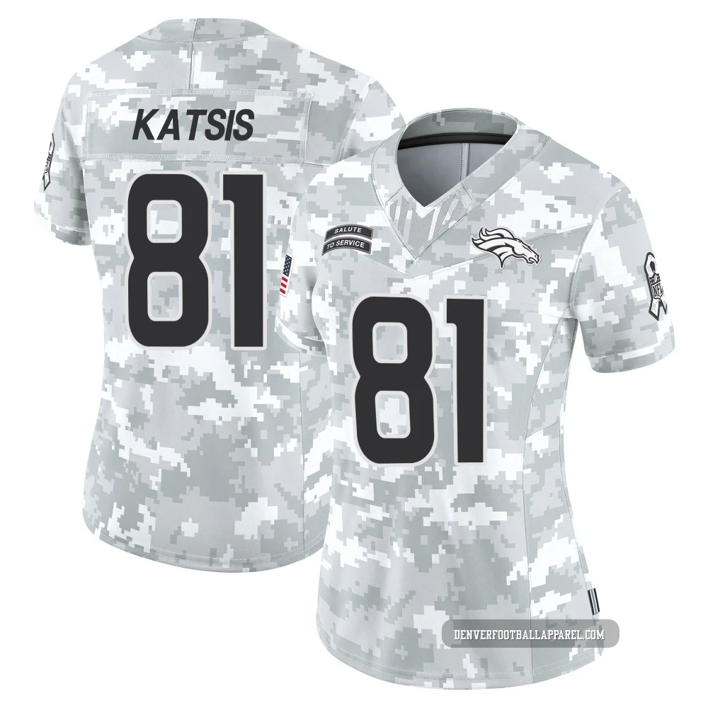 Kolbe Katsis ＃81 Women's Limited Denver Broncos Arctic Camo 2024 Salute to Service Jersey
