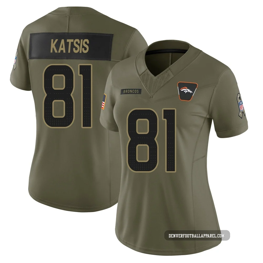 Kolbe Katsis ＃81 Women's Limited Denver Broncos Olive 2025 Salute to Service Jersey
