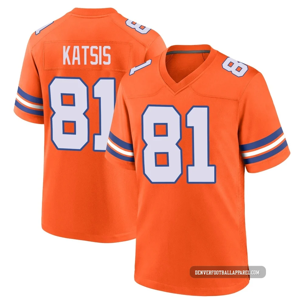 Kolbe Katsis ＃81 Youth Game Denver Broncos Orange Alternate Mile High Collection 1977 Throwback Jersey