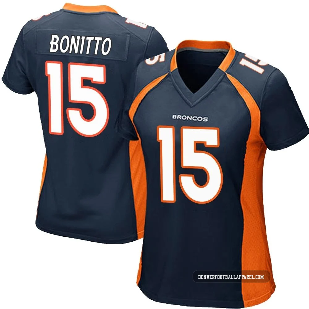 Nik Bonitto ＃15 Women's Game Denver Broncos Navy Blue Alternate Jersey