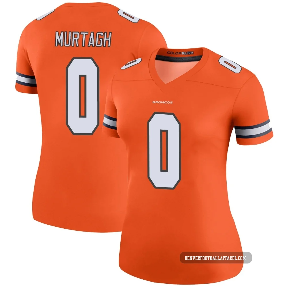 Patrick Murtagh ＃0 Women's Legend Denver Broncos Orange Color Rush Jersey