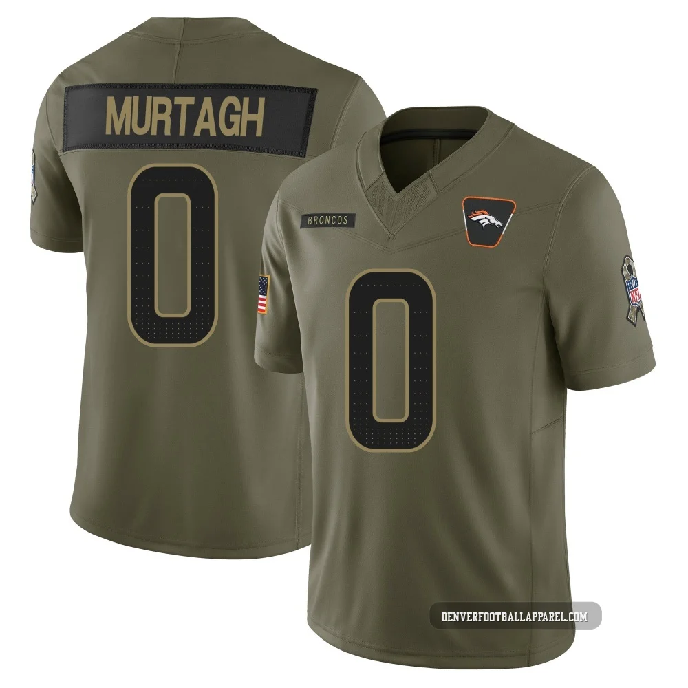 Patrick Murtagh ＃0 Youth Limited Denver Broncos Olive 2025 Salute to Service Jersey