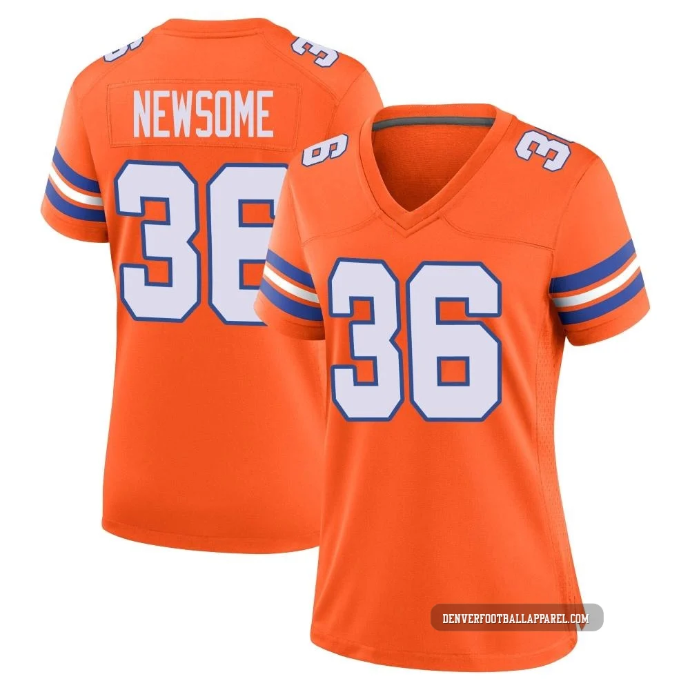 Quinton Newsome ＃36 Women's Game Denver Broncos Orange Alternate Mile High Collection 1977 Throwback Jersey