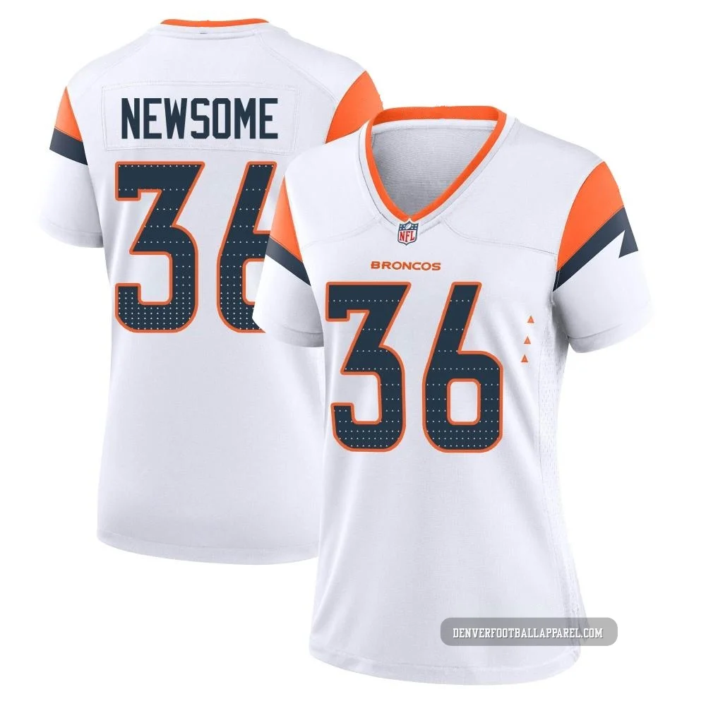 Quinton Newsome ＃36 Women's Game Denver Broncos White 2nd Jersey