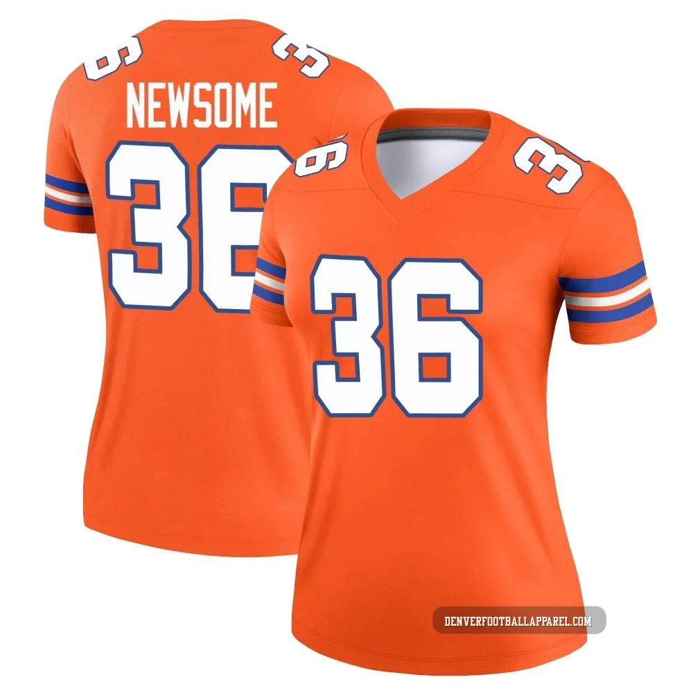 Quinton Newsome ＃36 Women's Legend Denver Broncos Orange Alternate Mile High Collection 1977 Throwback Jersey