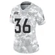 Quinton Newsome ＃36 Women's Limited Denver Broncos Arctic Camo 2024 Salute to Service Jersey