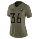 Quinton Newsome ＃36 Women's Limited Denver Broncos Olive 2025 Salute to Service Jersey